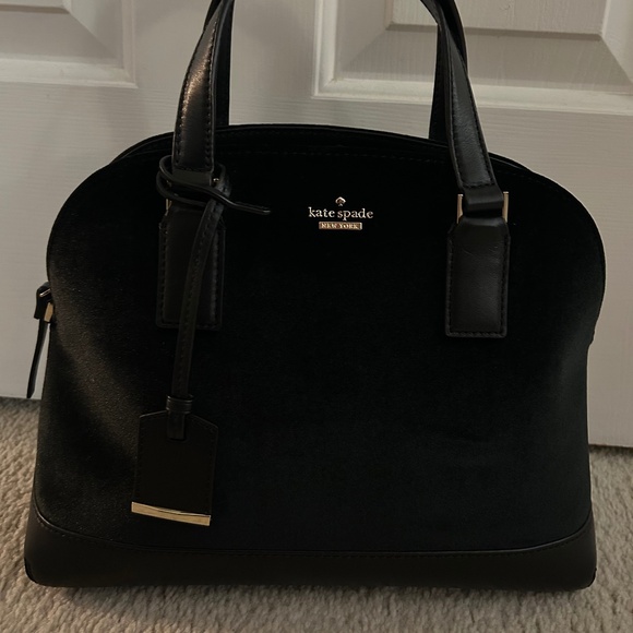 SOLD ON FACEBOOK - Kate Spade black velvet dome satchel - Picture 1 of 8